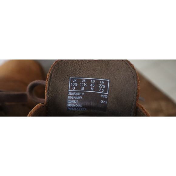 Clarks Brown Leather Chukka Boots Tan Chestnut Lace Up Round Toe Ankle Mens 11.5 - Picture 6 of 6